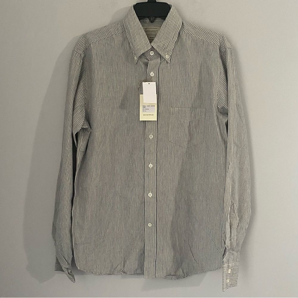 Man By Carlos Castillo Men’s Striped Long Sleeve Button Front Shirt S 39/15.5